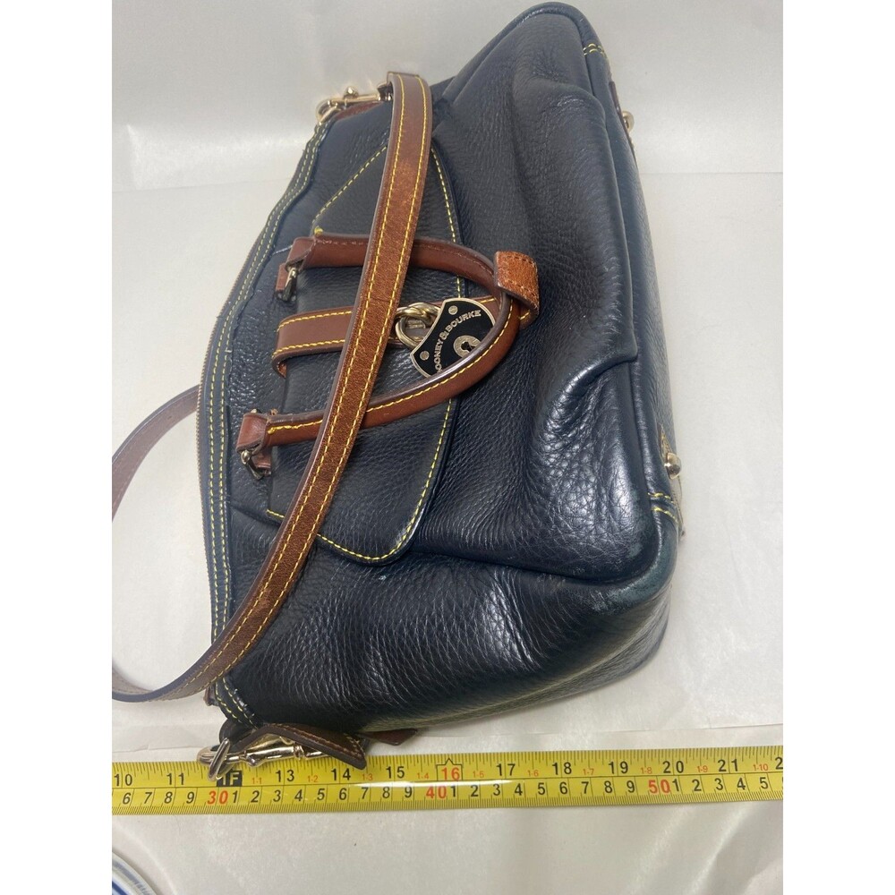 Dooney & Bourke Samba Leather Large Shoulder Satchel Black Pebble Grain Leather - Picture 6 of 15